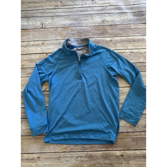 Johnnie-O Lammie Prep-Formance Sweatshirt Boys 7 Blue 1/4 Zip Pullover Logo - Picture 1 of 7